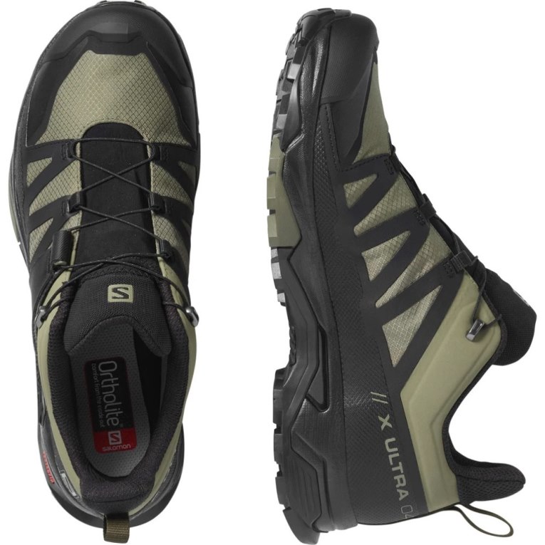 Tenis Senderismo Salomon X Ultra 4 GTX Hombre Negros Verde Oliva | MX OYPK917